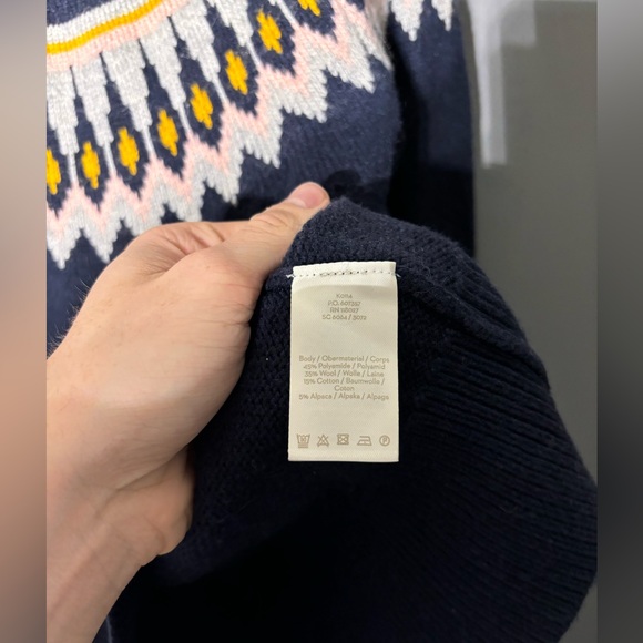 Biden Agnes Fair Isle Wool Blend Sweater Womens Size Small - Picture 4 of 5